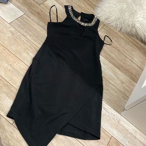AS U WISH black classic woman’s asymmetrical dress